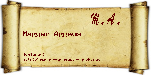 Magyar Aggeus névjegykártya