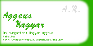 aggeus magyar business card